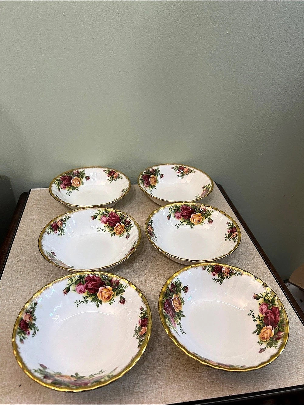 Royal Albert Old Country Roses Cereal / Dessert Bowl Set Floral Dinnerware Set